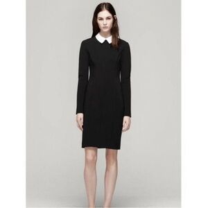 Rag & Bone Black Long Sleeve Maria Collar Dress Bodycon Style Midi Long Dress 2